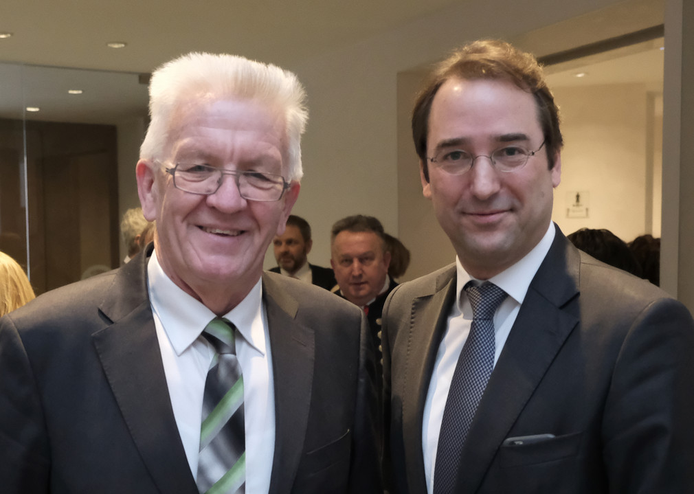 Ministerpräsident Winfried Kretschmann mit dem österreichischen Botschafter, Dr. Nikolaus Marschik