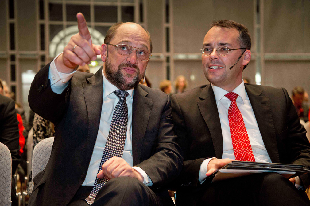 Minister Peter Friedrich (r.) und Martin Schulz (l.), Präsident des Europäischen Parlaments