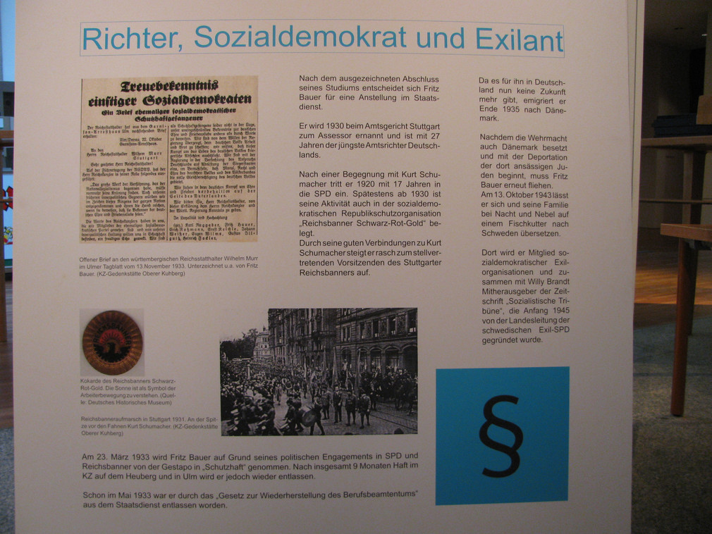 Fritz-Bauer-Ausstellung des Eberhard-Ludwig-Gymnasiums Stuttgart