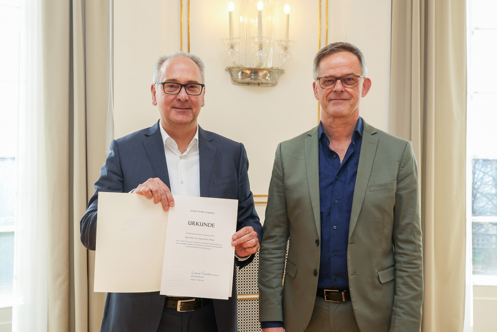 Staatssekretär Rudi Hoogvliet (r.) und Prof. Dr. Hans-Peter Welte (l.)