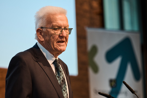 Ministerpräsident Winfried Kretschmann bei seiner Rede