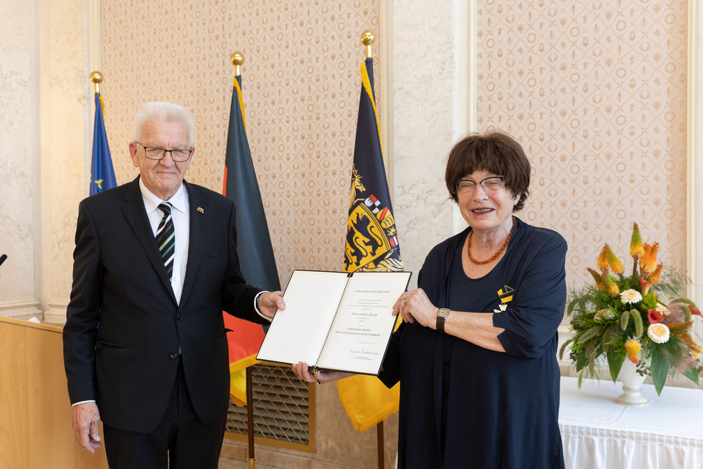 Ministerpräsident Winfried Kretschmann (l.) und Gisela Erler (r.)
