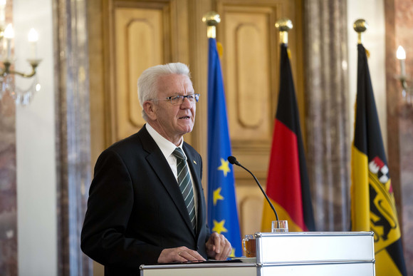 Ministerpräsident Winfried Kretschmann bei seiner Ansprache