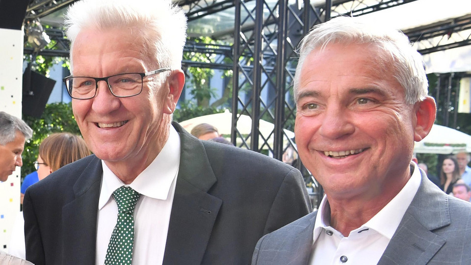 V.l.n.r.: CDU-Vorsitzende Annegret Kramp-Karrenbauer, Ministerpräsident Winfried Kretschmann und der stellvertretende Ministerpräsident Thomas Strobl.  Foto: Landesvertretung Baden-Württemberg