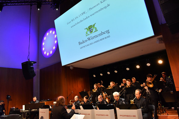 Die Porsche Big Band auf der Stallwächterparty 2019.