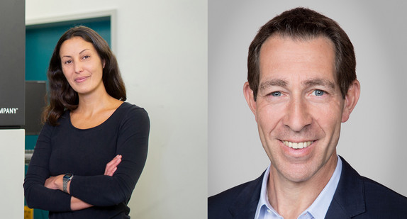 Dr. Julia Mahamid (links) und Professor Dr. Klaus Blaum (rechts)