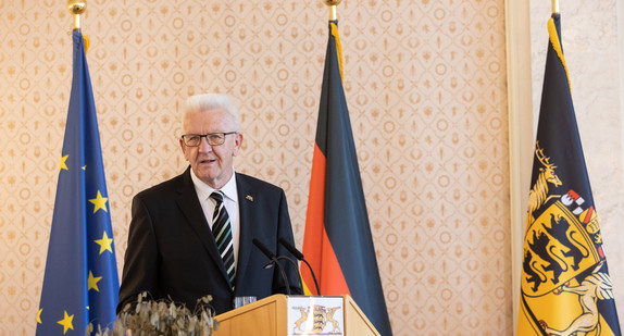 Ministerpräsident Winfried Kretschmann bei seiner Ansprache 