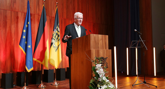 Ministerpräsident Winfried Kretschmann bei seiner Ansprache