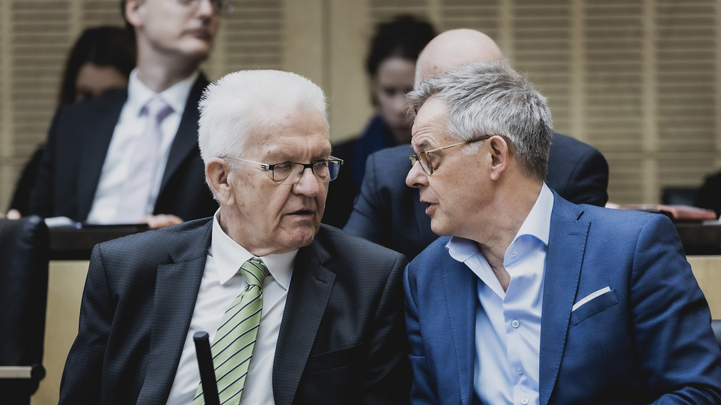 Ministerpräsident Winfried Kretschmann und der Bevollmächtigtes des Landes Baden-Württemberg beim Bund, Rudi Hoogvliet