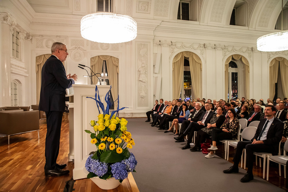 Österreichischer Bundespräsident Dr. Alexander Van der Bellen bei seiner „Rede zu Europa“. (Bild: Staatsministerium Baden-Württemberg)