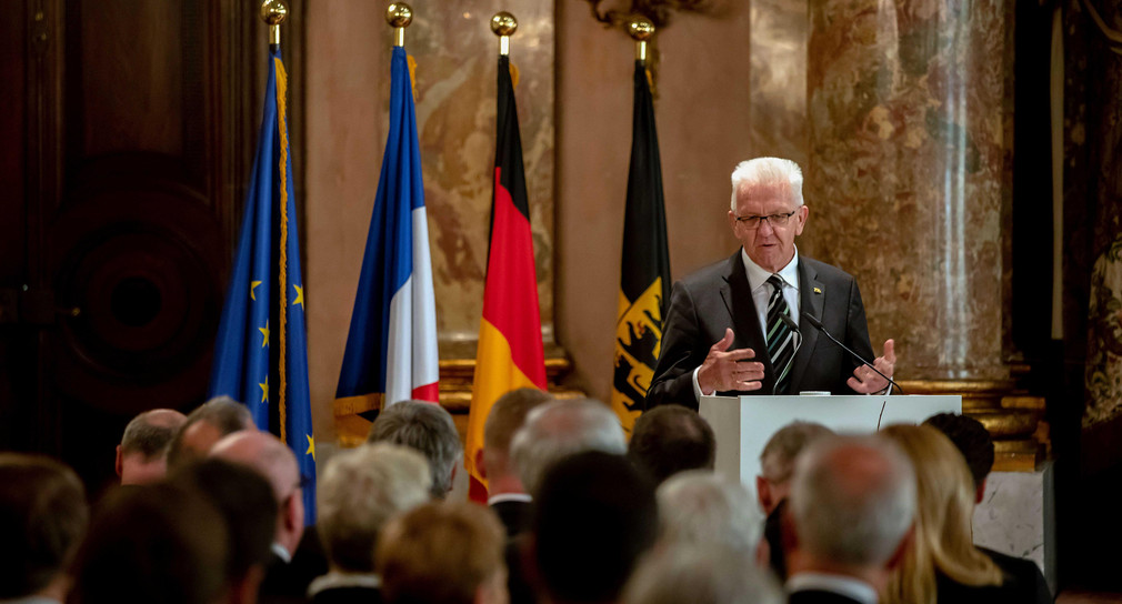 Ministerpräsident Winfried Kretschmann bei seiner Ansprache 