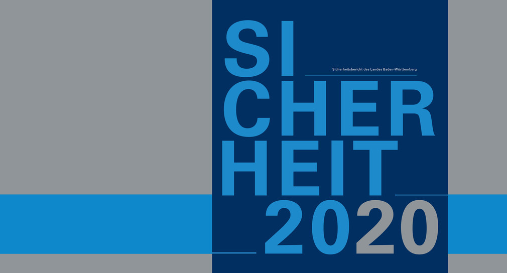Titelbild des Sicherheitsberichts 2020 für Baden-Württemberg.