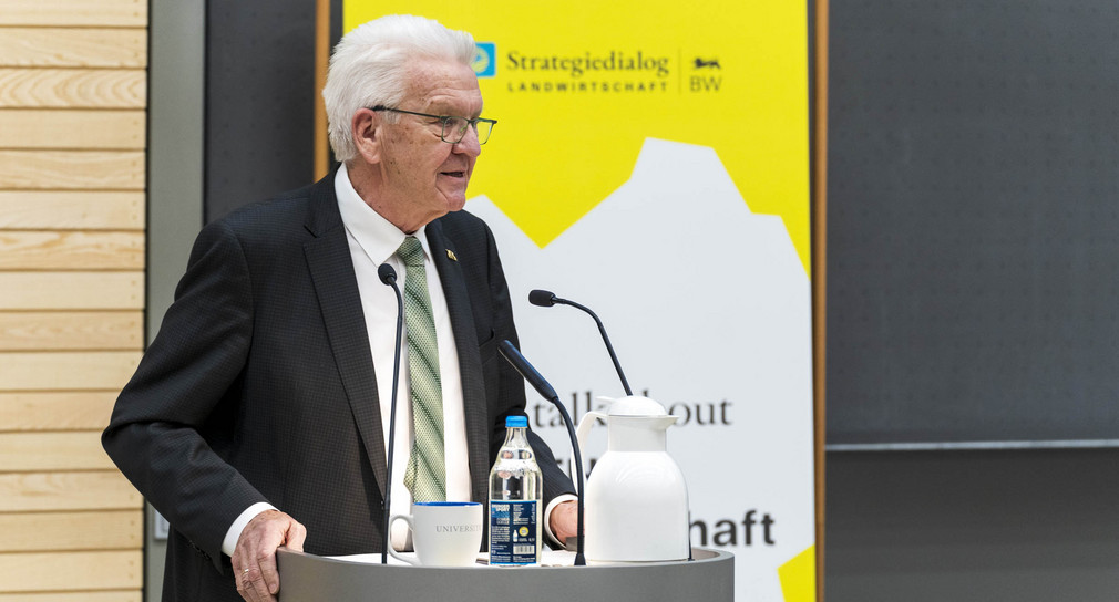 Ministerpräsident Winfried Kretschmann bei seiner Rede