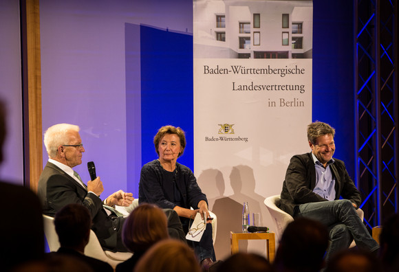 Politische Rentrée Streitgespräch „Radikalität vs. Relevanz“ Ministerpräsident Winfried Kretschmann, Brigitte Fehrle, Robert Habeck