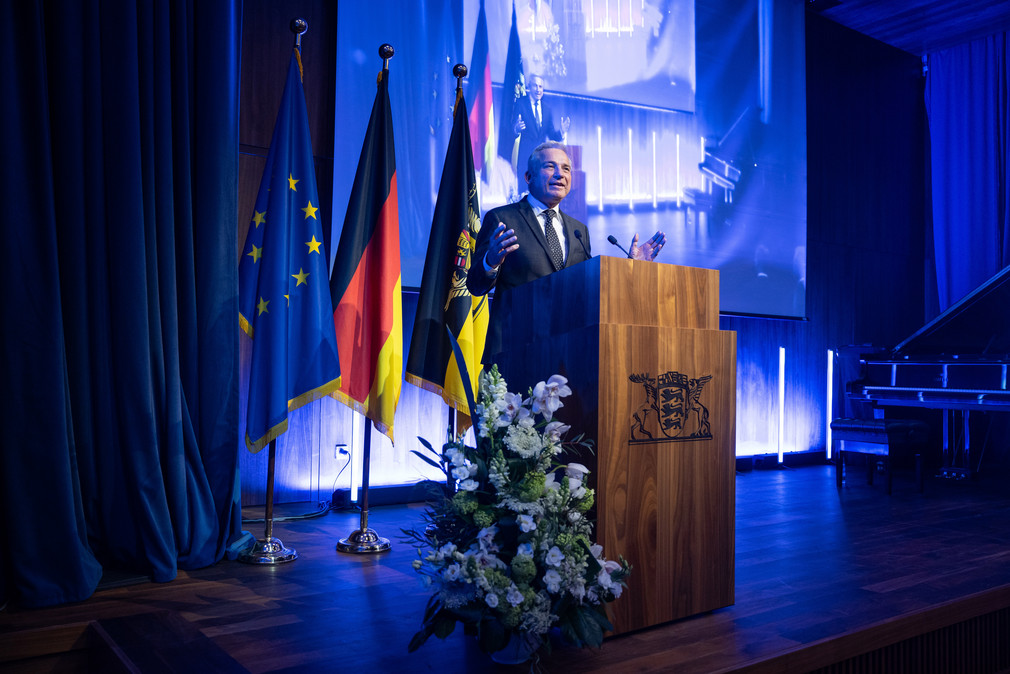 Innenminister Thomas Strobl bei seiner Ansprache