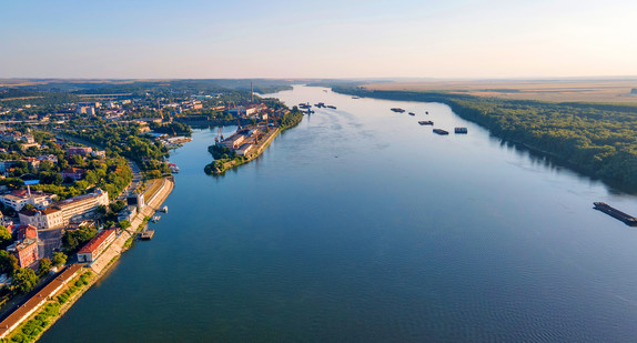 Amazing,Aerial,View,Of,Danube,River,And,City,Of,Ruse,