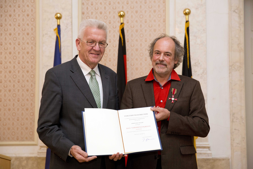 Ministerpräsident Winfried Kretschmann (l.) und Rolf Graser (r.)