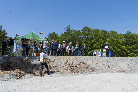 Besichtigung der Baustelle für den künftigen Windpark Sulzbach-Laufen