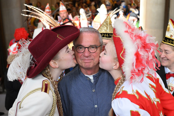 Innenminister Thomas Strobl (Mitte) beim Empfang für die Karnevals- und Fasnachtsvereine des Landes