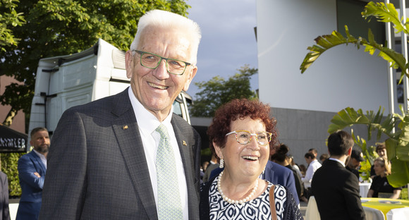 Politisches Sommerfest 60. Stallwächterparty: Aus Tradition in die Zukunft SWP 2025: Ministerpräsident Winfried Kretschmann und Gerlinde Kretschmann