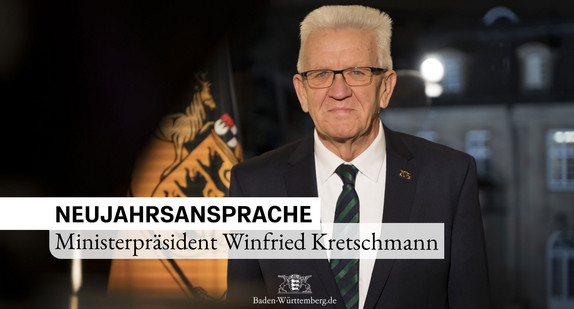 Ministerpräsident Winfried Kretschmann bei seiner Neujahrsansprache