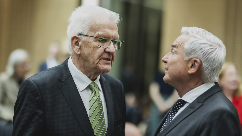 Ministerpräsident Winfried Kretschmann und Innenminister Thomas Strobl