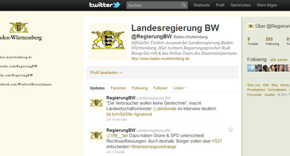 Twitter-Kanal "LandesregierungBW"