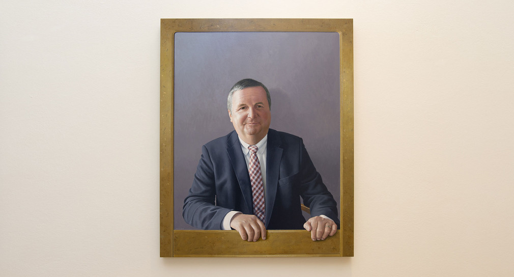 Stefan Mappus (CDU) war von 2010 bis 2011 der achte Ministerpräsident von Baden-Württemberg. Gemälde: Jan Peter Tripp, 2017, Acryl auf Leinwand.
