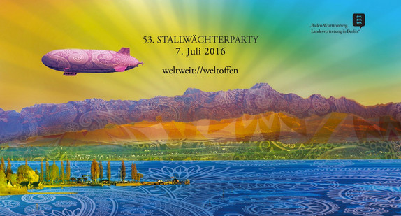 Gartenbanner der Stallwächterparty.