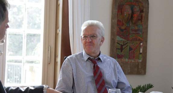 Regierungssprecher Hoogvliet und Ministerpräsident Kretschmann