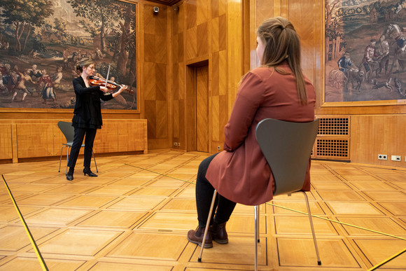 1:1 Konzert im Gobelinsaal der Villa Reitzenstein (Bild: Staatsministerium Baden-Württemberg)