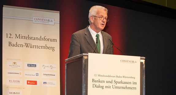 Ministerpräsident Winfried Kretschmann bei seiner Rede beim „12. Mittelstandsforum – Banken und Sparkassen im Dialog mit Unternehmen“
