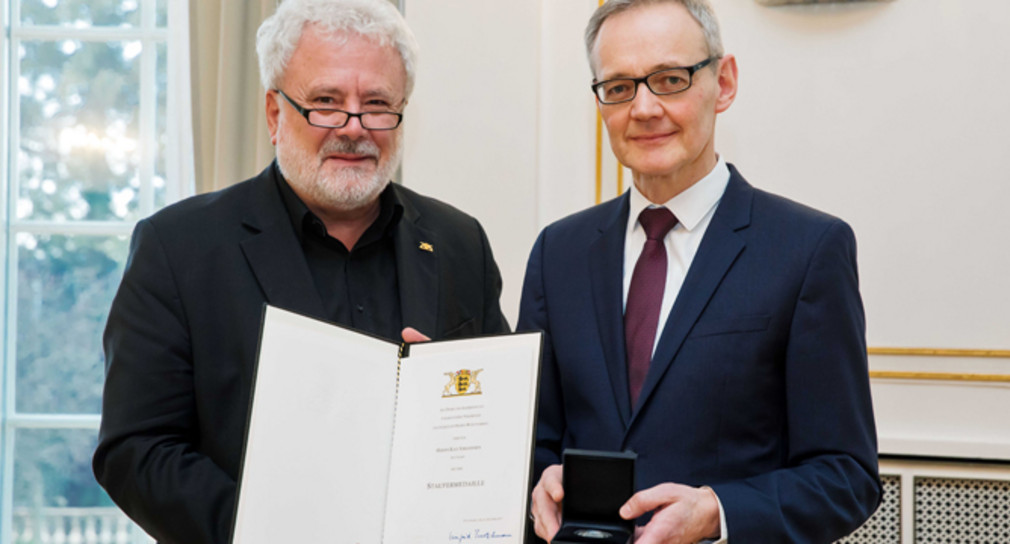 Staatsminister Klaus-Peter Murawski (l.) und Kay Johannsen (r.)