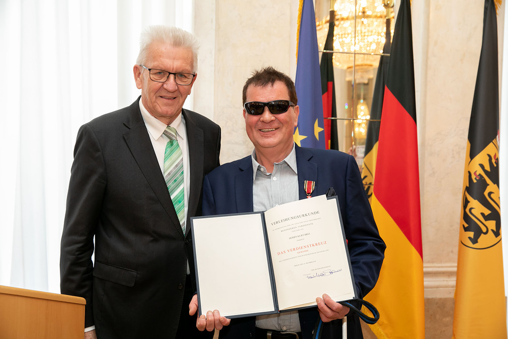 Ministerpräsident Winfried Kretschmann (l.) und Kurt Brei (r.) (Bild: Staatsministerium Baden-Württemberg)