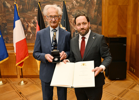 Staatssekretär Florian Hassler (rechts) und Dieter Stöcklin (links)