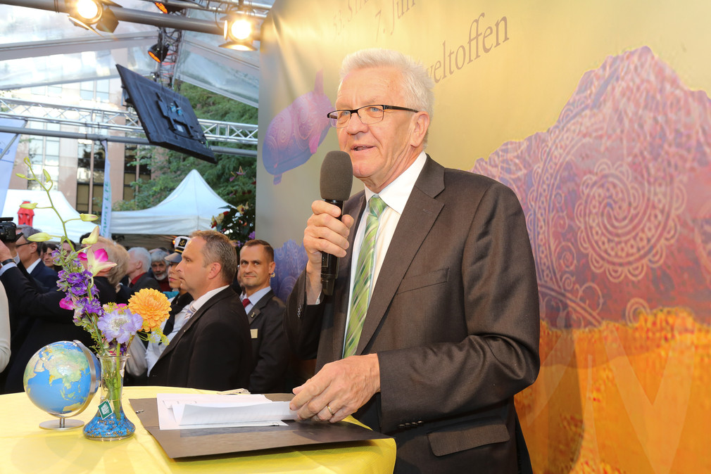 Ministerpräsident Winfried Kretschmann bei seiner Ansprache.