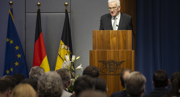 Ministerpräsident Winfried Kretschmann bei seiner Rede