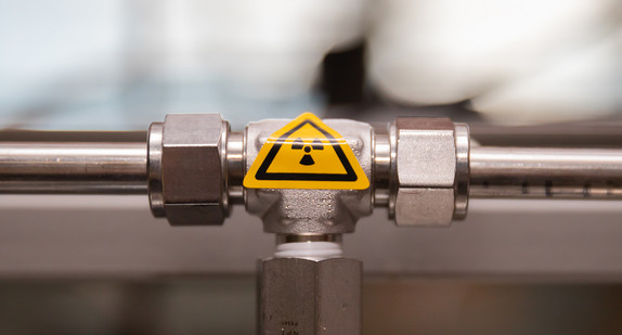 Das Flügelrad für Radioaktivität ist auf einer sogenannte Ringleitung für hochkonzentriertes Radon zu sehen.