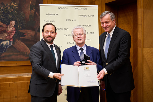 Staatssekretär Florian Hassler (l.), Wenzel Philipp (M.) und Dr. Hans-Ulrich Rülke (r.)