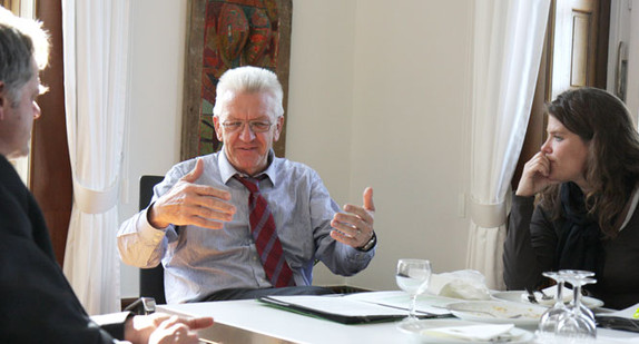 Ministerpräsident Winfried Kretschmann im Gespräch